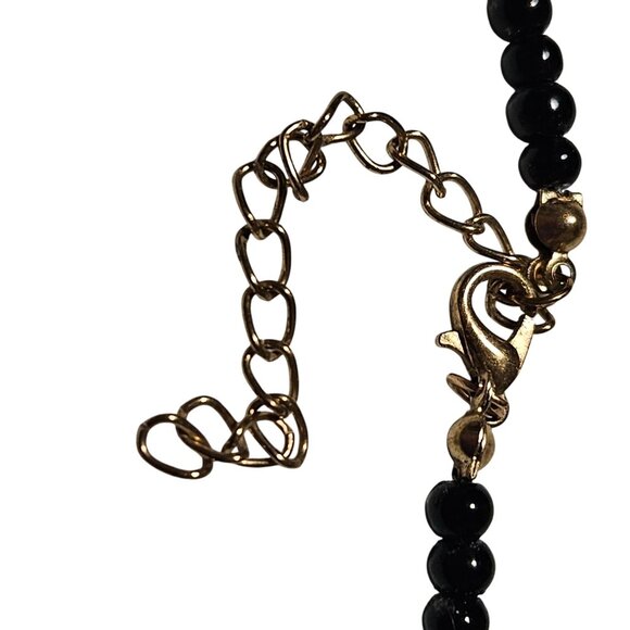 Elegant Black Beaded Choker Necklace Minimalist Classic Retro Fashion Jewelry - Picture 3 of 5